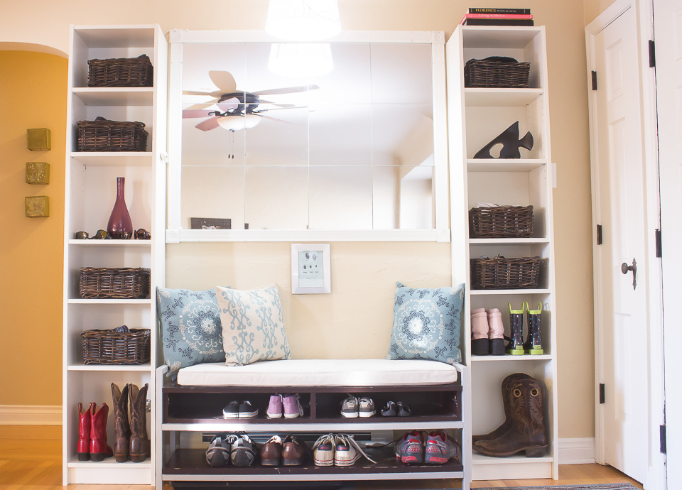 How to Create a Mudroom with $39 Bookcases