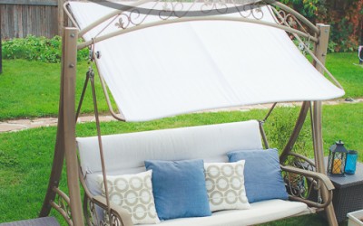 How I Recovered My Outdoor Swing with a Canvas Paint Drop-cloth